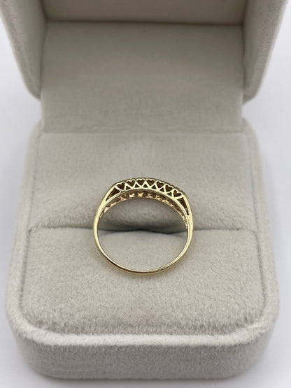 9ct gold ruby and diamond ring