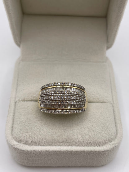 9ct gold diamond cluster ring
