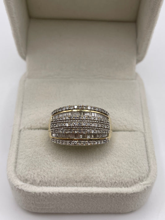 9ct gold diamond cluster ring