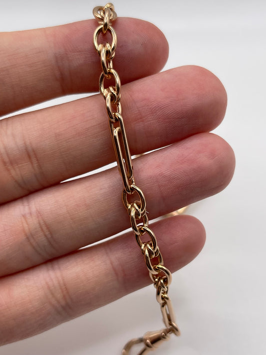 9ct rose gold T bar bracelet