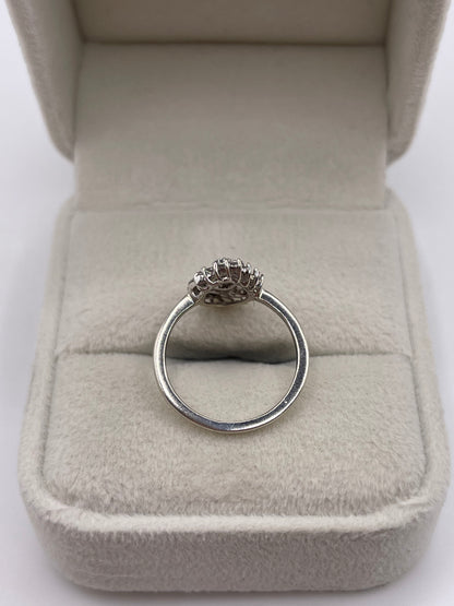 9ct white gold diamond cluster ring