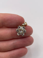 Load image into Gallery viewer, 9ct gold aquamarine and diamond pendant

