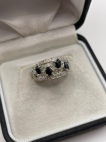 9ct gold sapphire and diamond ring