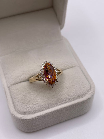 9ct gold topaz cluster ring