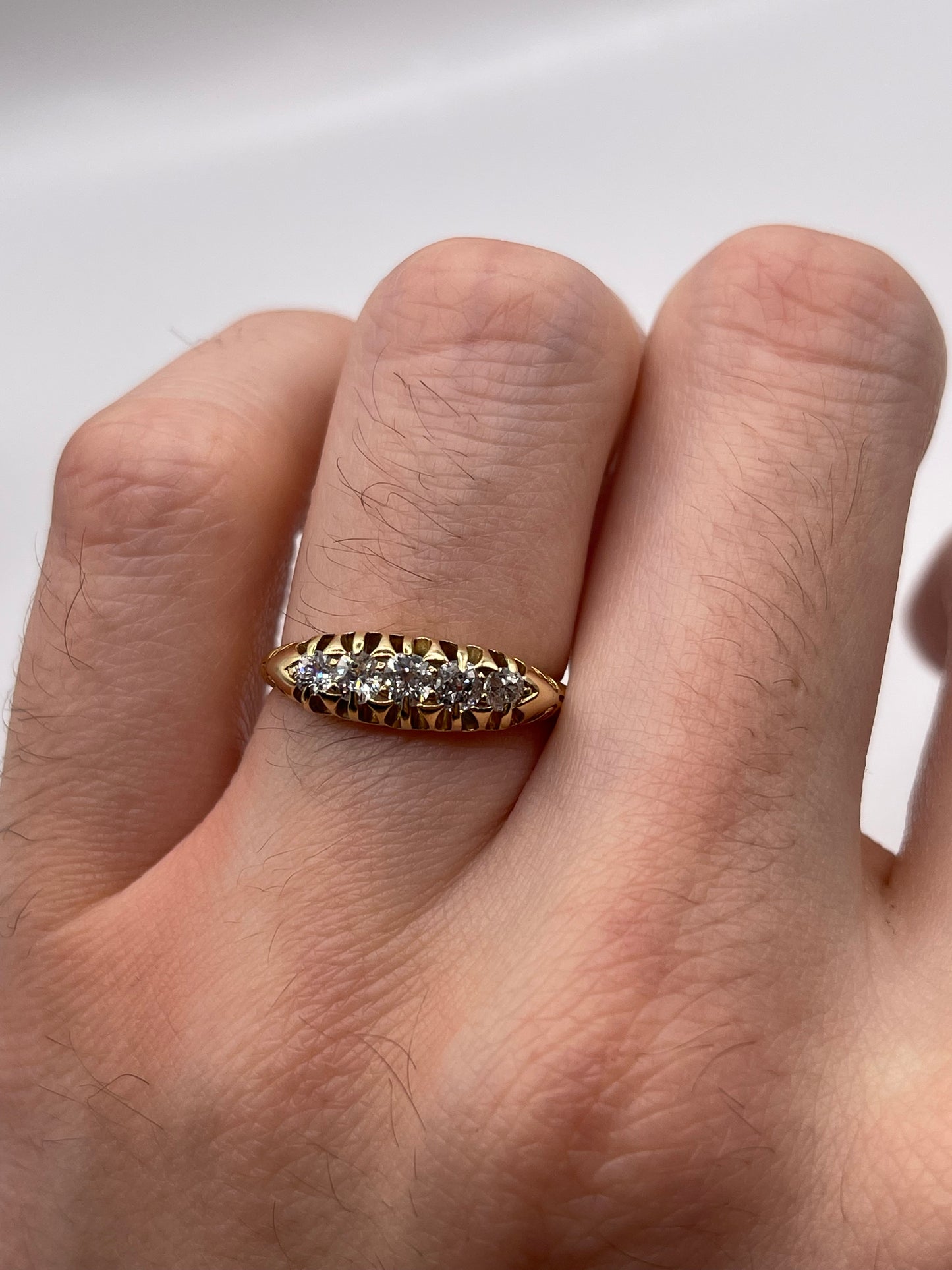 18ct gold old cut diamond ring