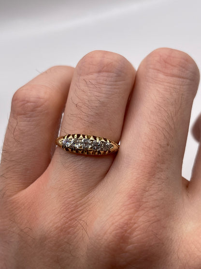 18ct gold old cut diamond ring