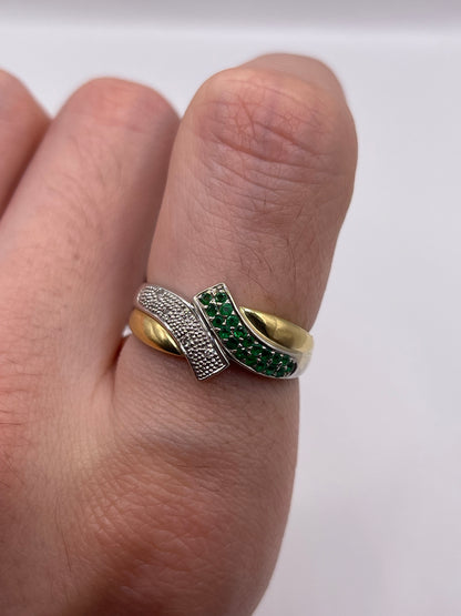 18ct gold emerald and diamond ring