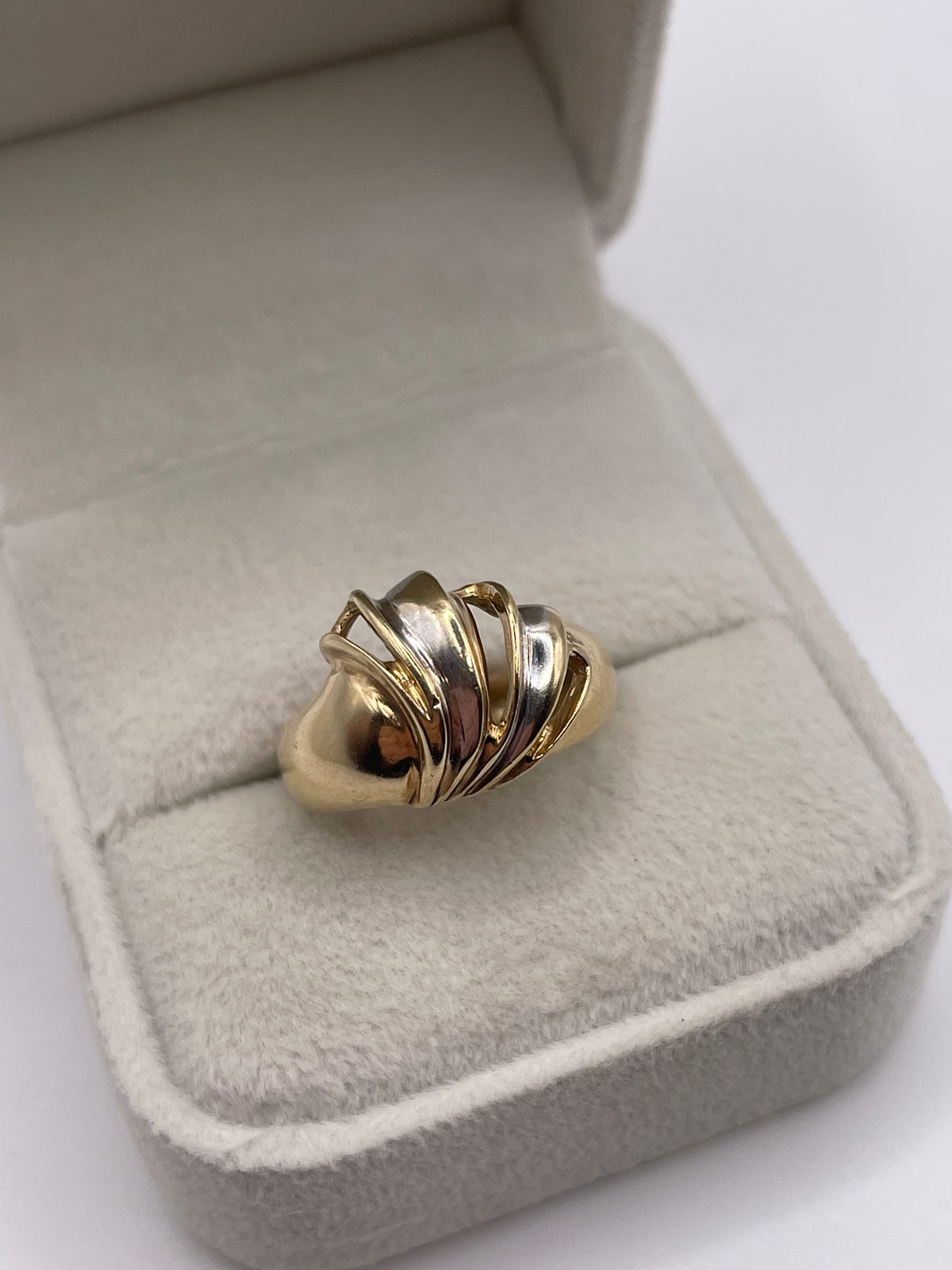 9ct two tone gold abstract ring