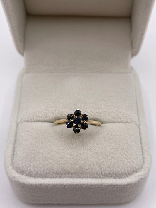 9ct gold sapphire cluster ring
