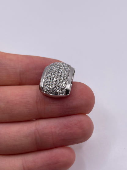 9ct white gold 1ct diamond cluster pendant