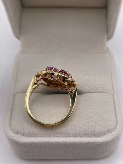 18ct gold pink sapphire and diamond ring