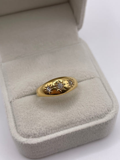 18ct gold diamond gypsy ring