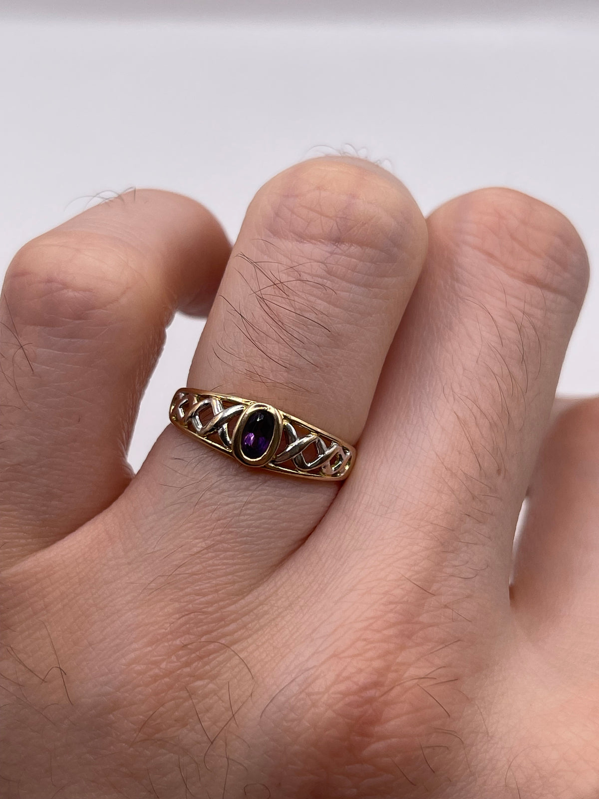 9ct gold amethyst ring
