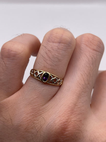 9ct gold amethyst ring