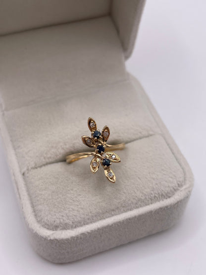 9ct gold sapphire and diamond ring