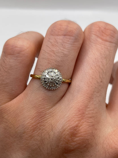 9ct gold diamond cluster ring