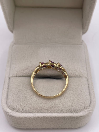 9ct gold ruby and diamond ring