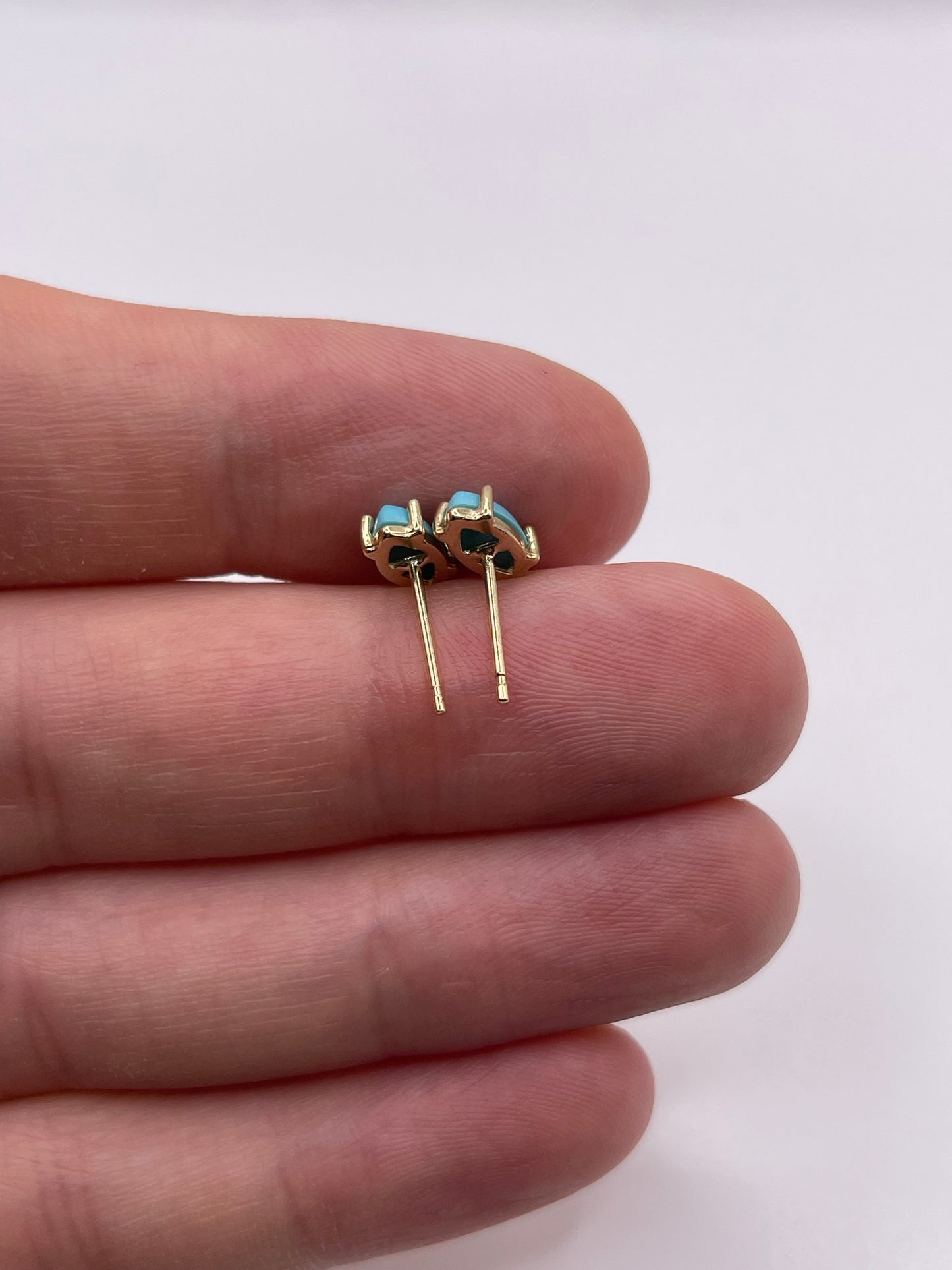 9ct gold turquoise earrings