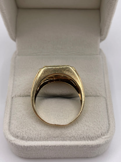9ct gold diamond signet ring