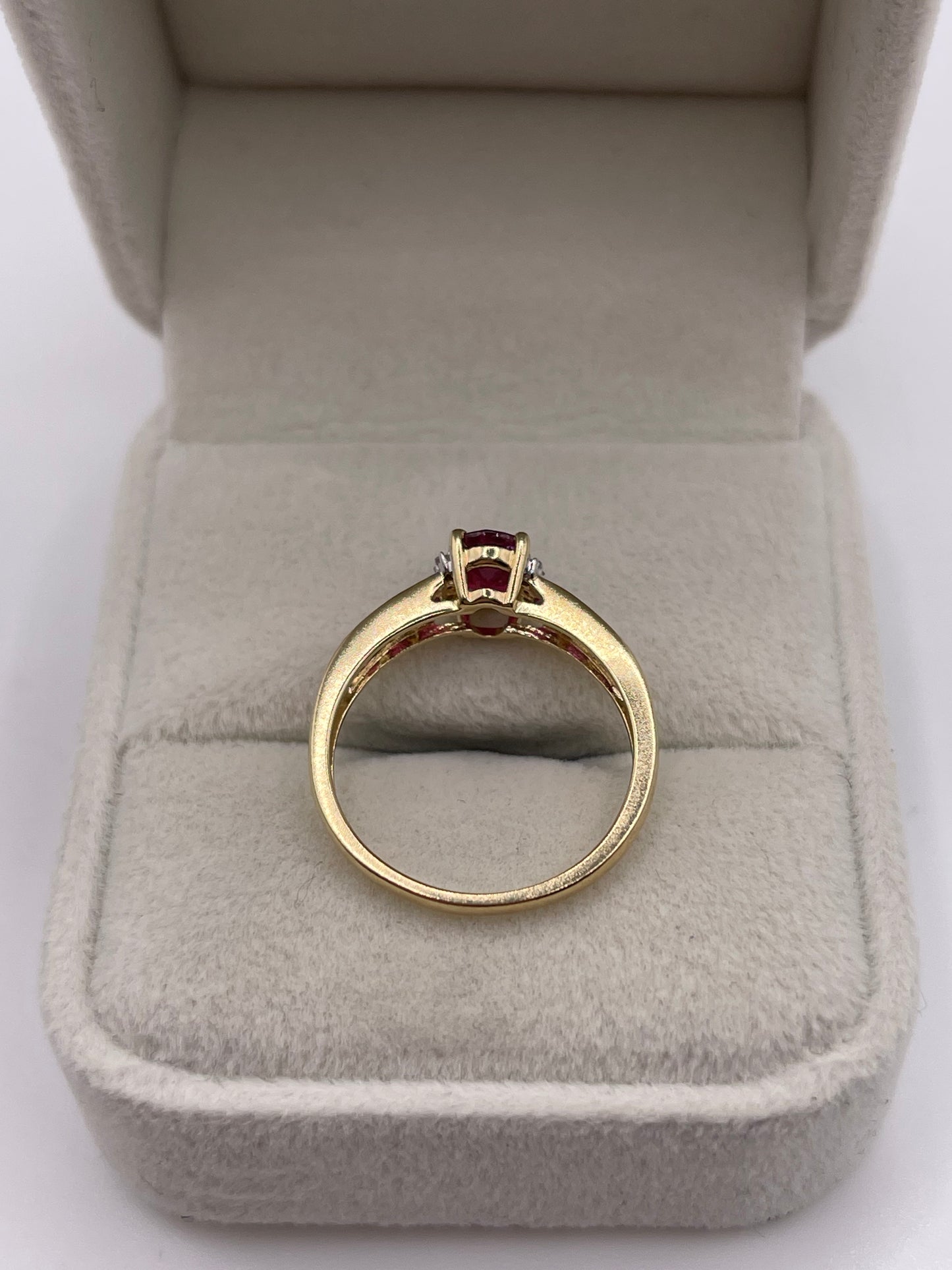 9ct gold ruby and diamond ring