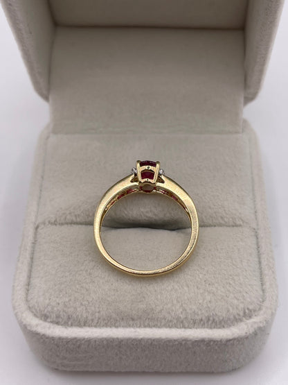 9ct gold ruby and diamond ring