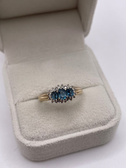 9ct gold topaz and diamond ring