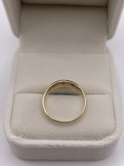 9ct gold ruby gypsy ring