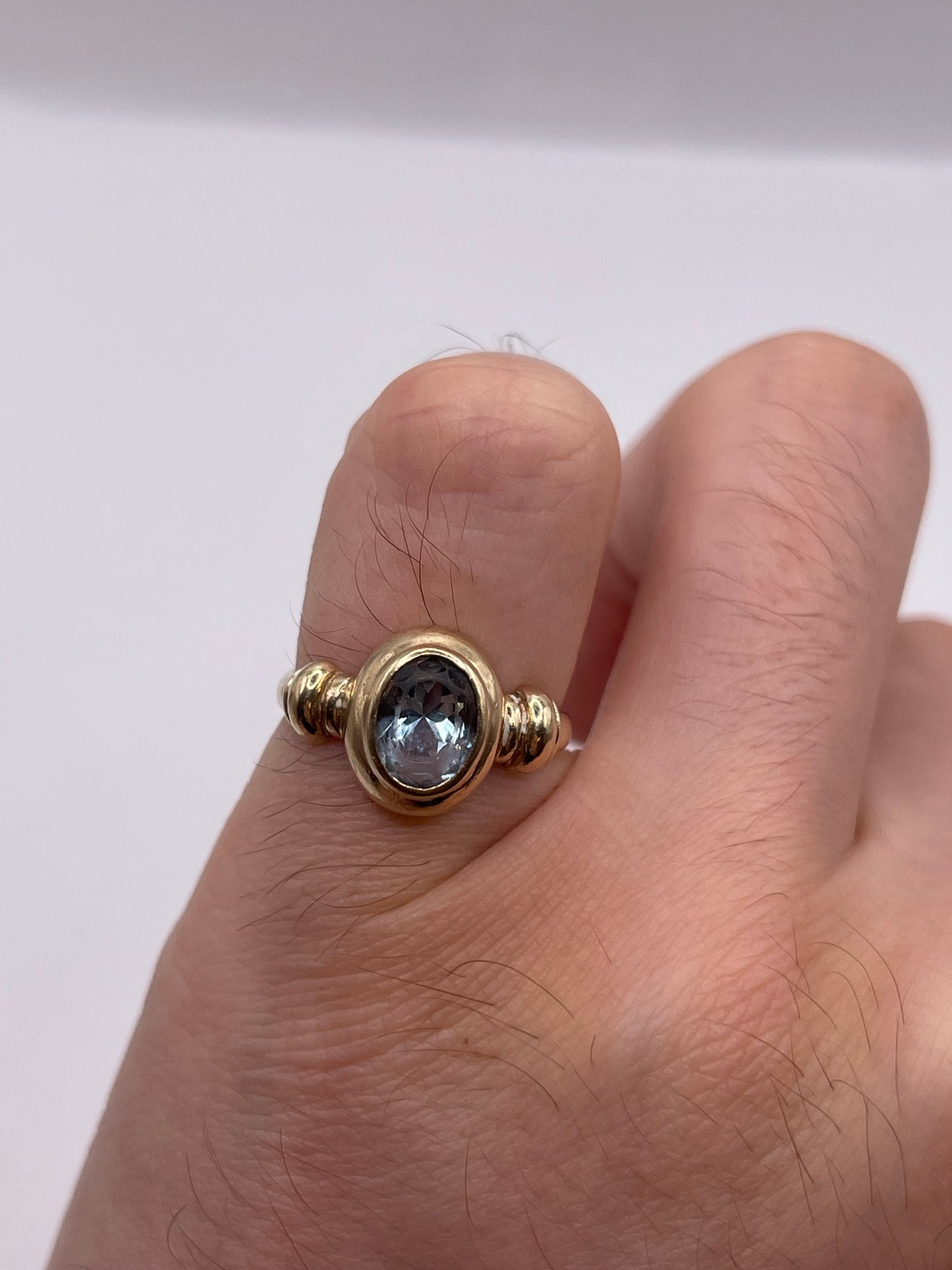 9ct gold blue topaz ring