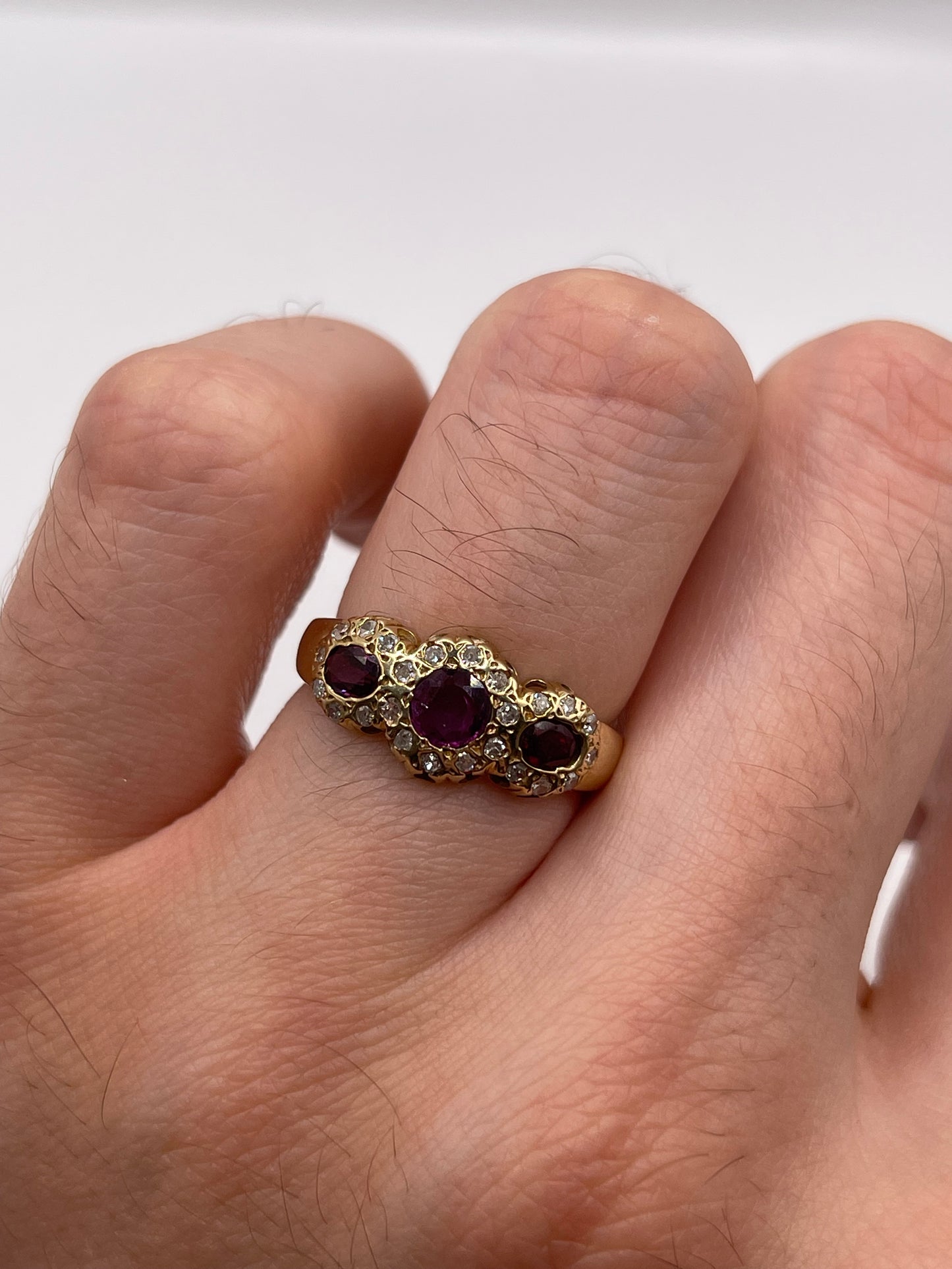 9ct gold ruby and diamond ring