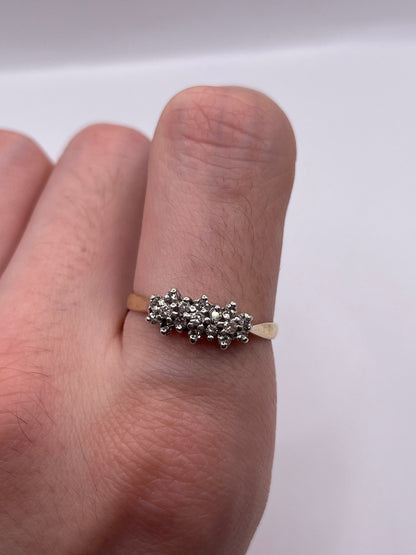 9ct gold diamond cluster ring