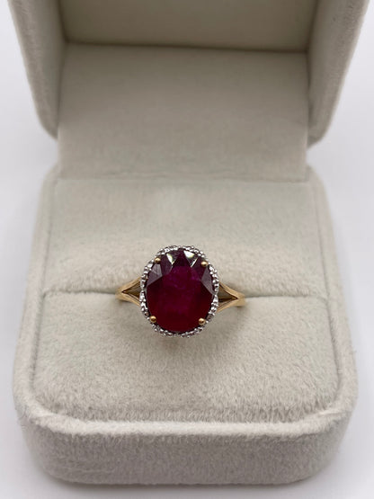 9ct gold ruby ring