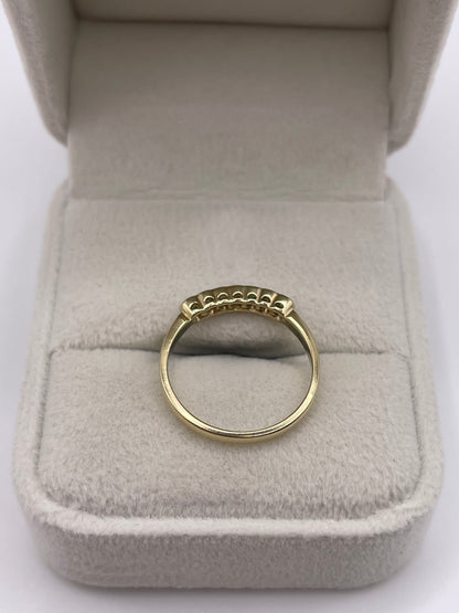 9ct gold emerald and diamond ring