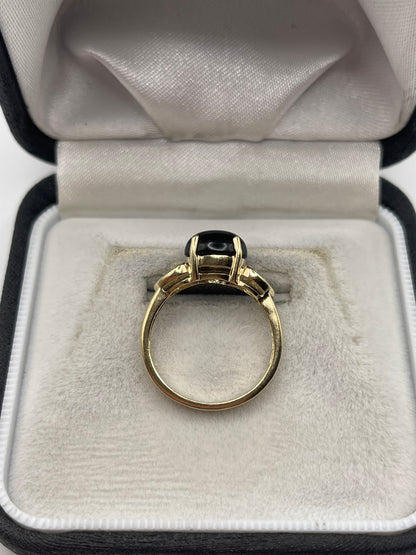 9ct gold onyx ring