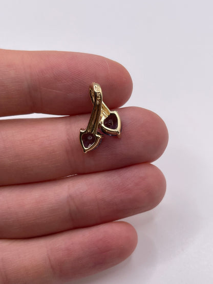 9ct gold iolite and diamond pendant