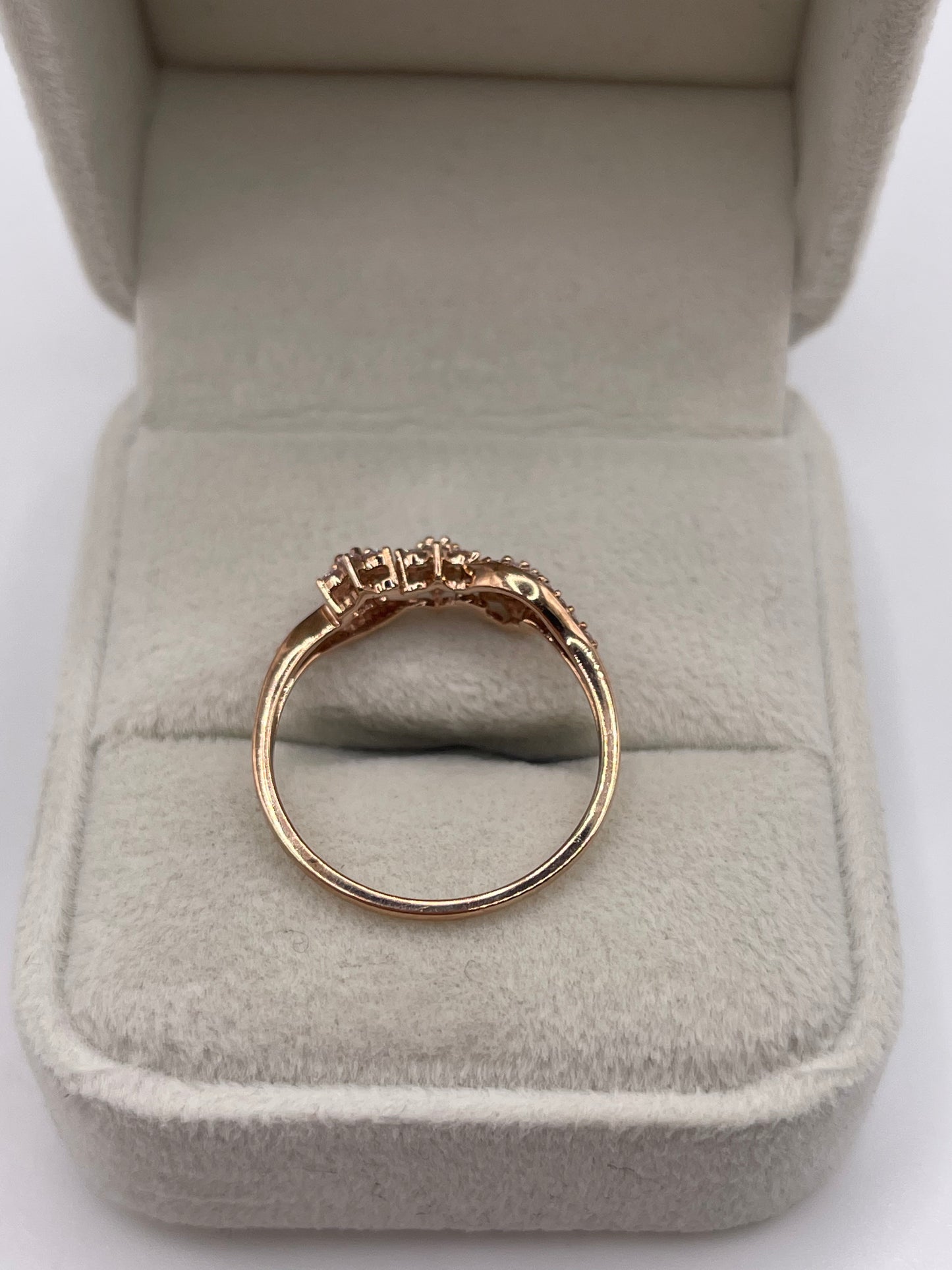9ct rose gold diamond cluster ring