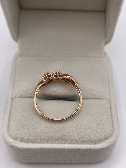 9ct rose gold diamond cluster ring