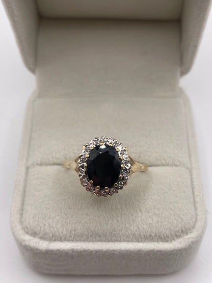 9ct gold sapphire and diamond ring