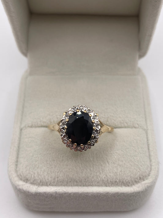 9ct gold sapphire and diamond ring