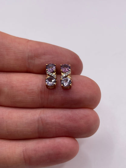 9ct gold quartz and diamond earrings
