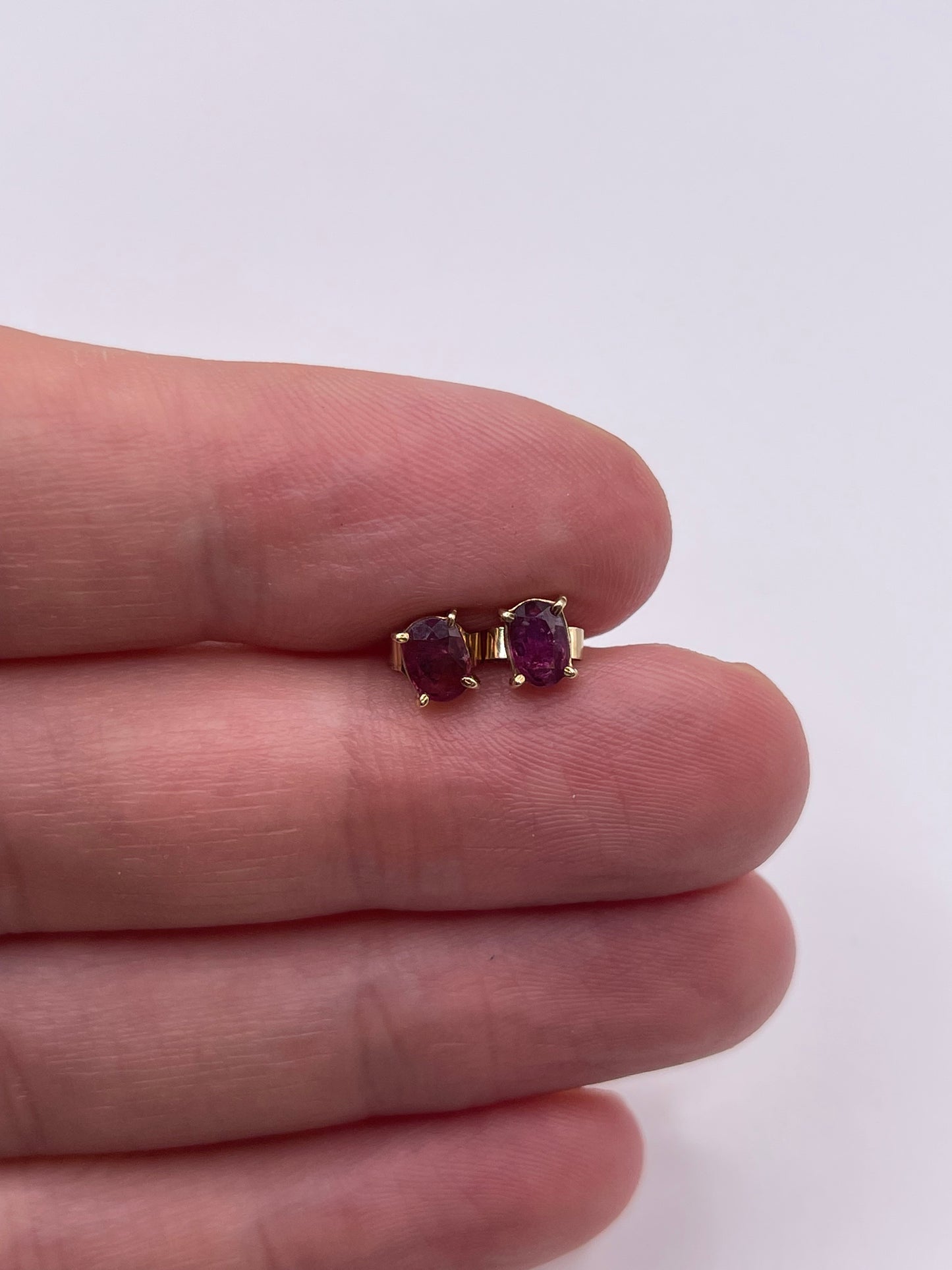 9ct gold ruby earrings