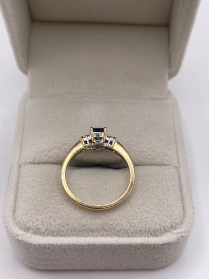 9ct gold topaz and diamond ring