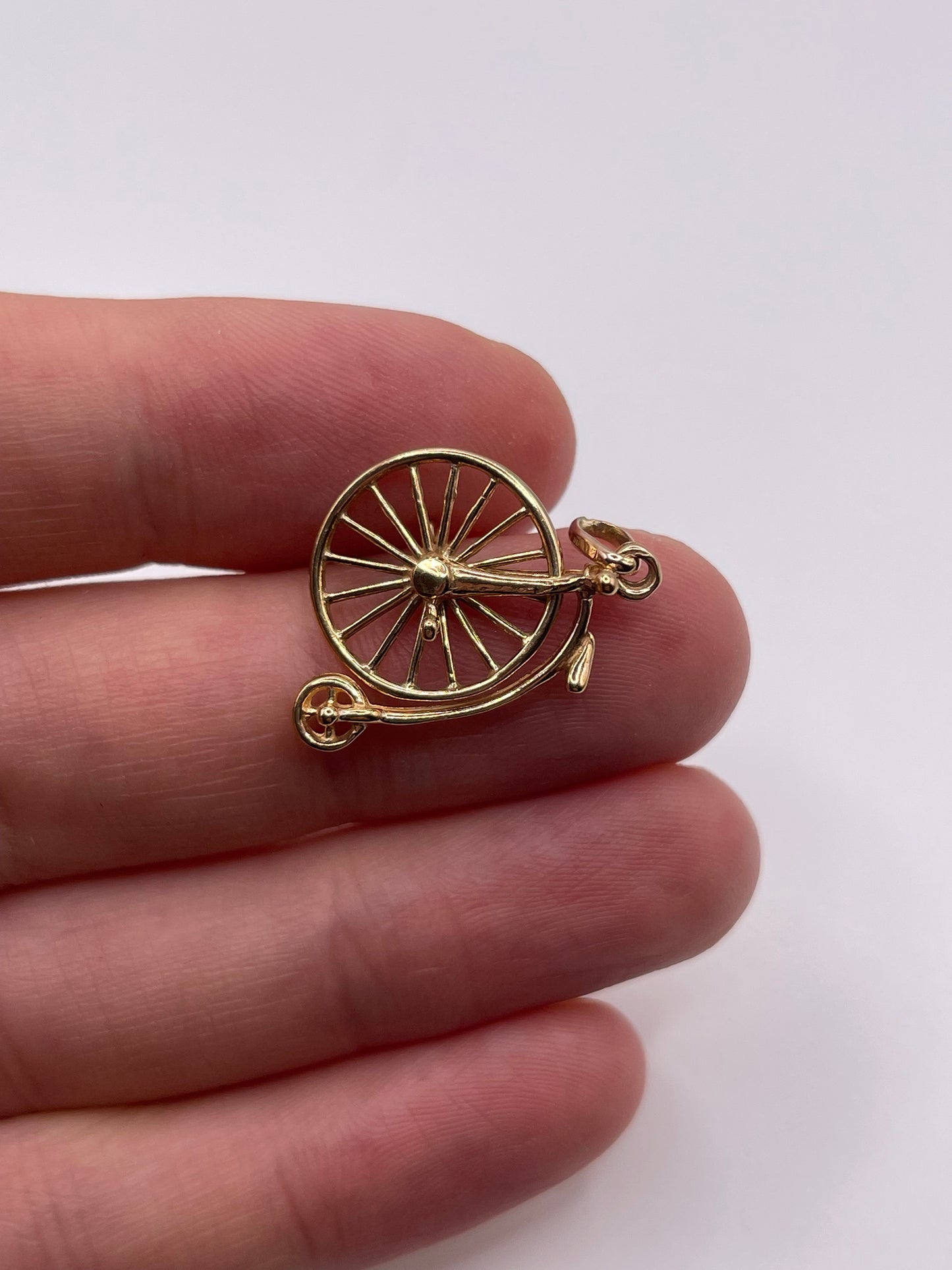 9ct gold penny farthing charm