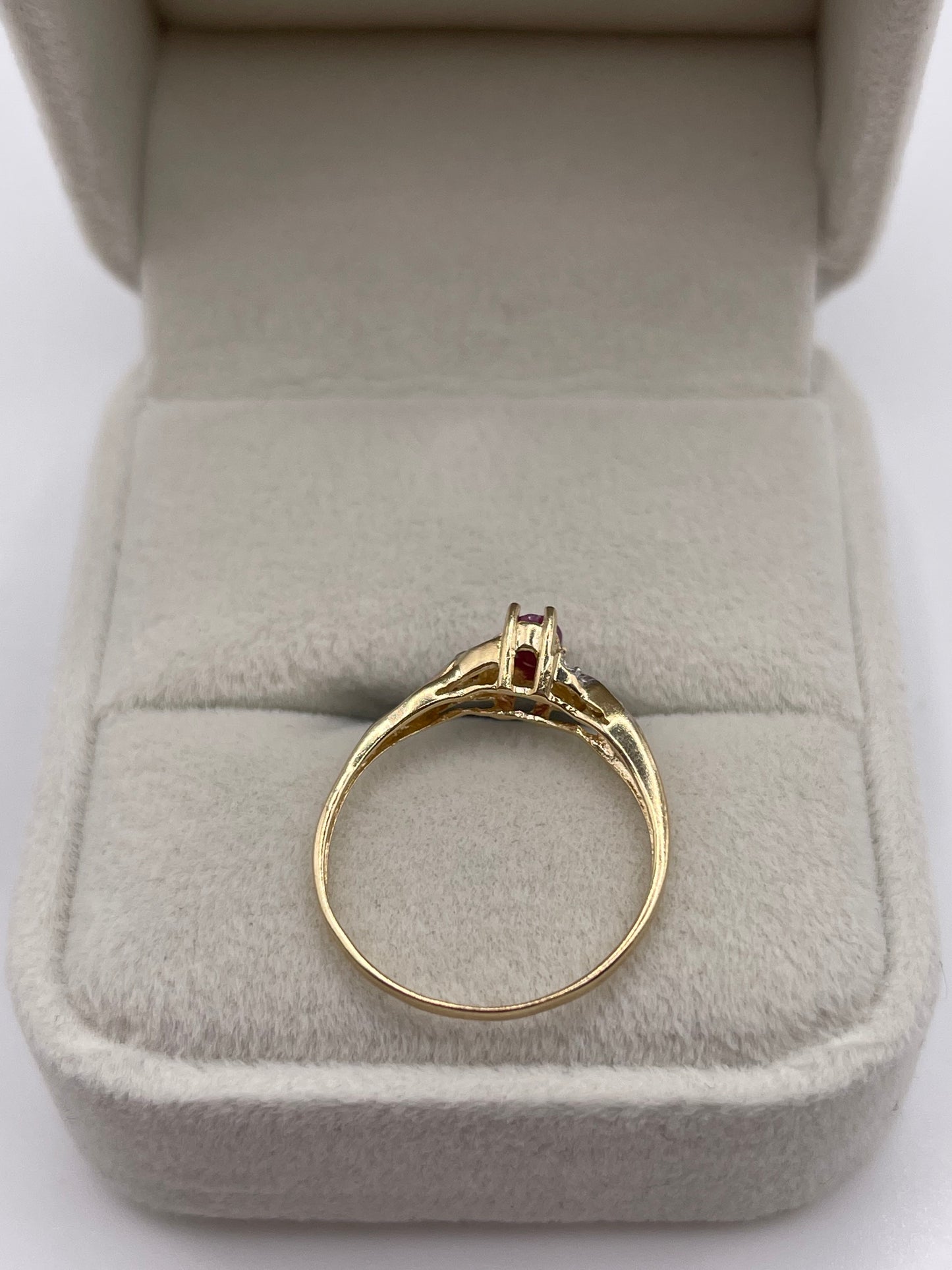 9ct gold ruby and diamond ring