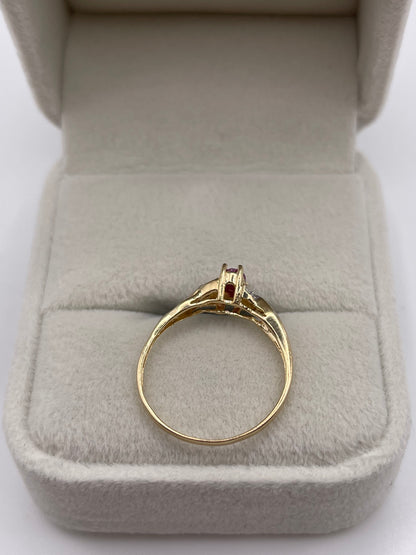 9ct gold ruby and diamond ring