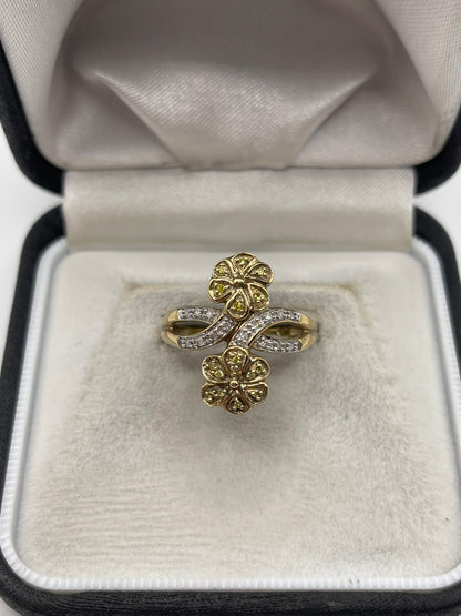 9ct gold diamond cluster ring