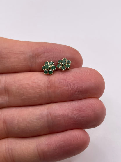 9ct gold emerald earrings