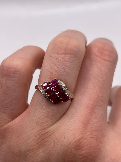 9ct gold ruby and diamond ring