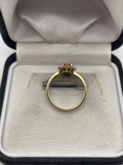 9ct gold opal and zircon ring
