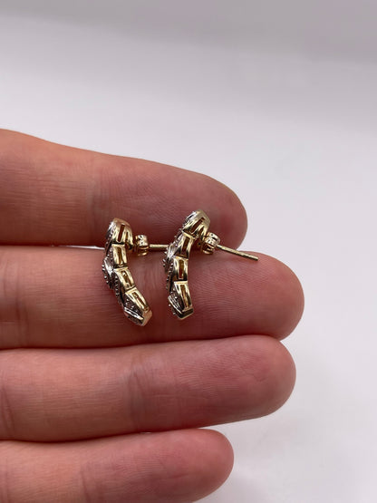 9ct gold diamond earrings