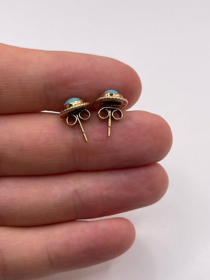 9ct gold turquoise earrings